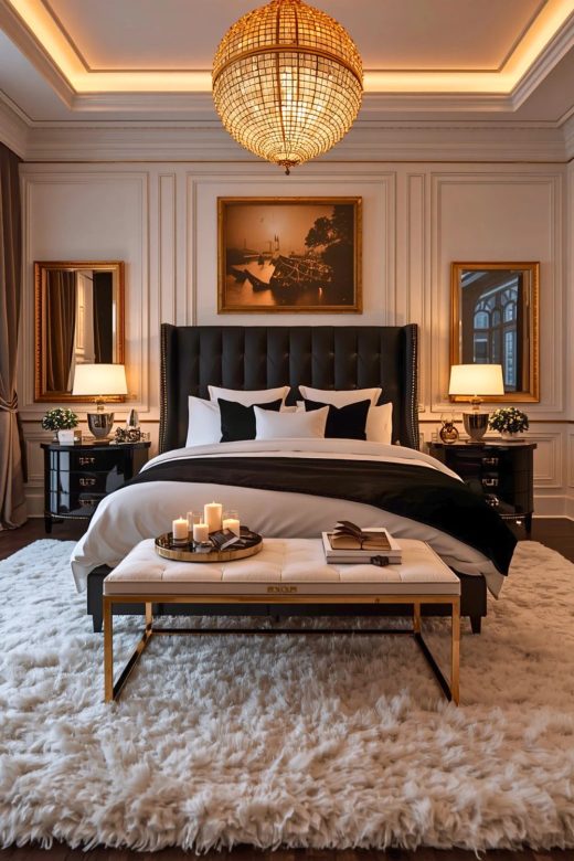 21 Black White and Gold Bedroom Decor Ideas That Feel Chic and Polished