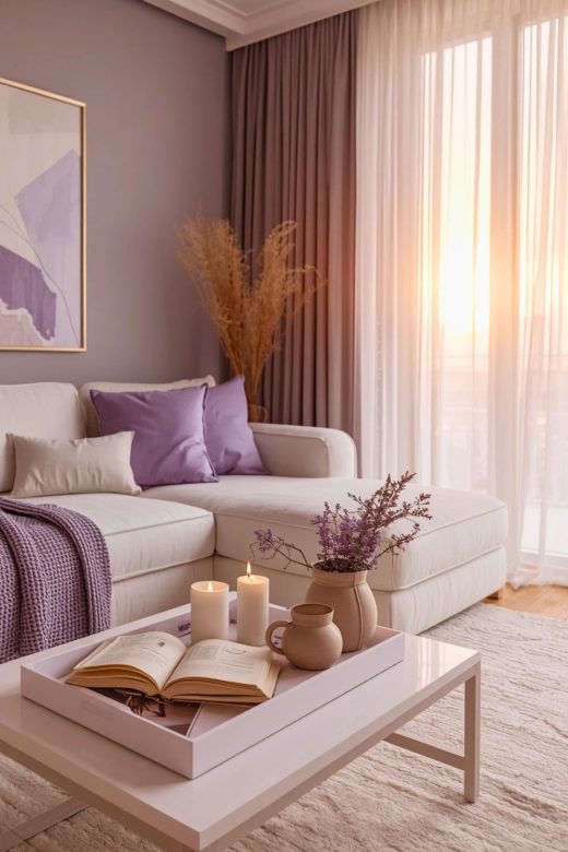 16 Lilac and White Sofa Living Room Ideas for a Cozy Finished Space