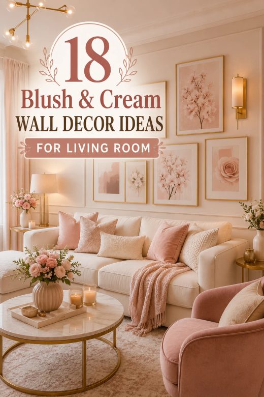 How Blush Pink and Cream Wall Decor Ideas For Living Room Create Fresh Natural Style