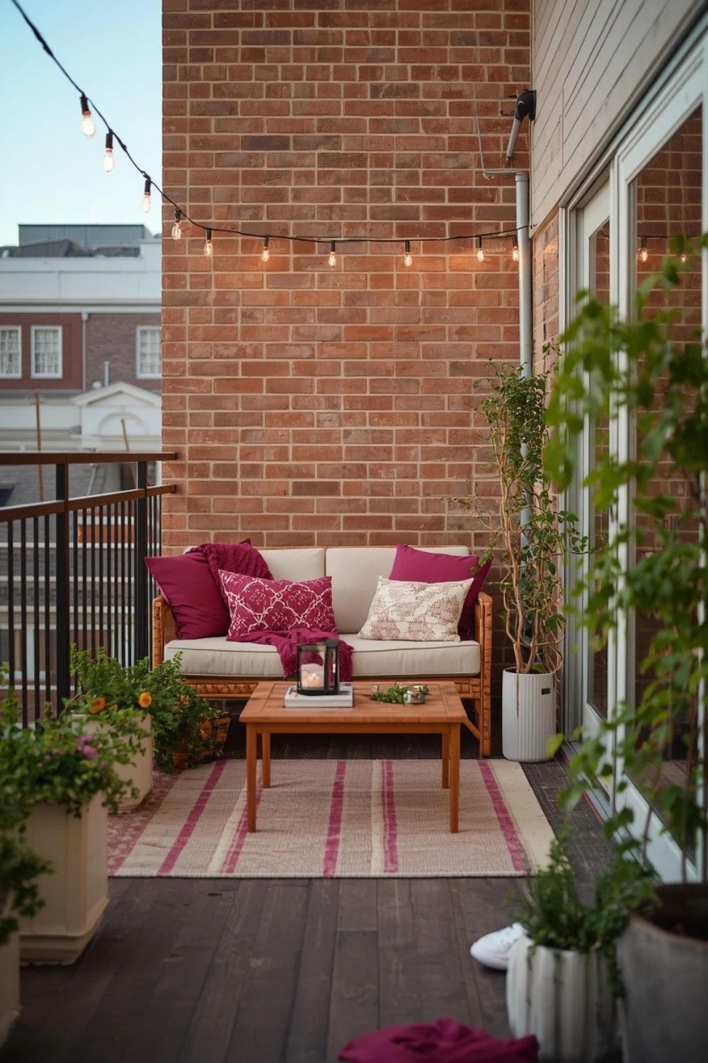 19 Magenta and Cream Balcony Seating Ideas for a Stylish Apartment Balcony