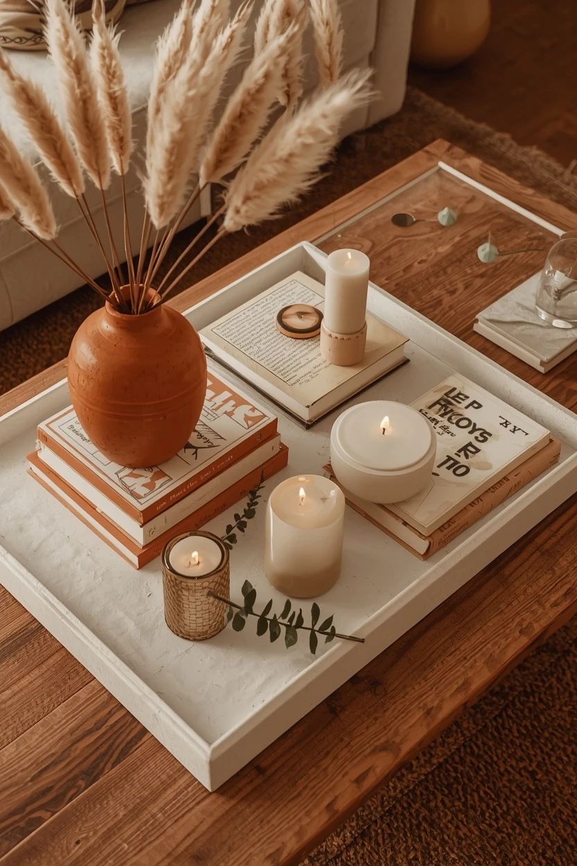 21 Burnt Orange & Cream Coffee Table Decor Ideas