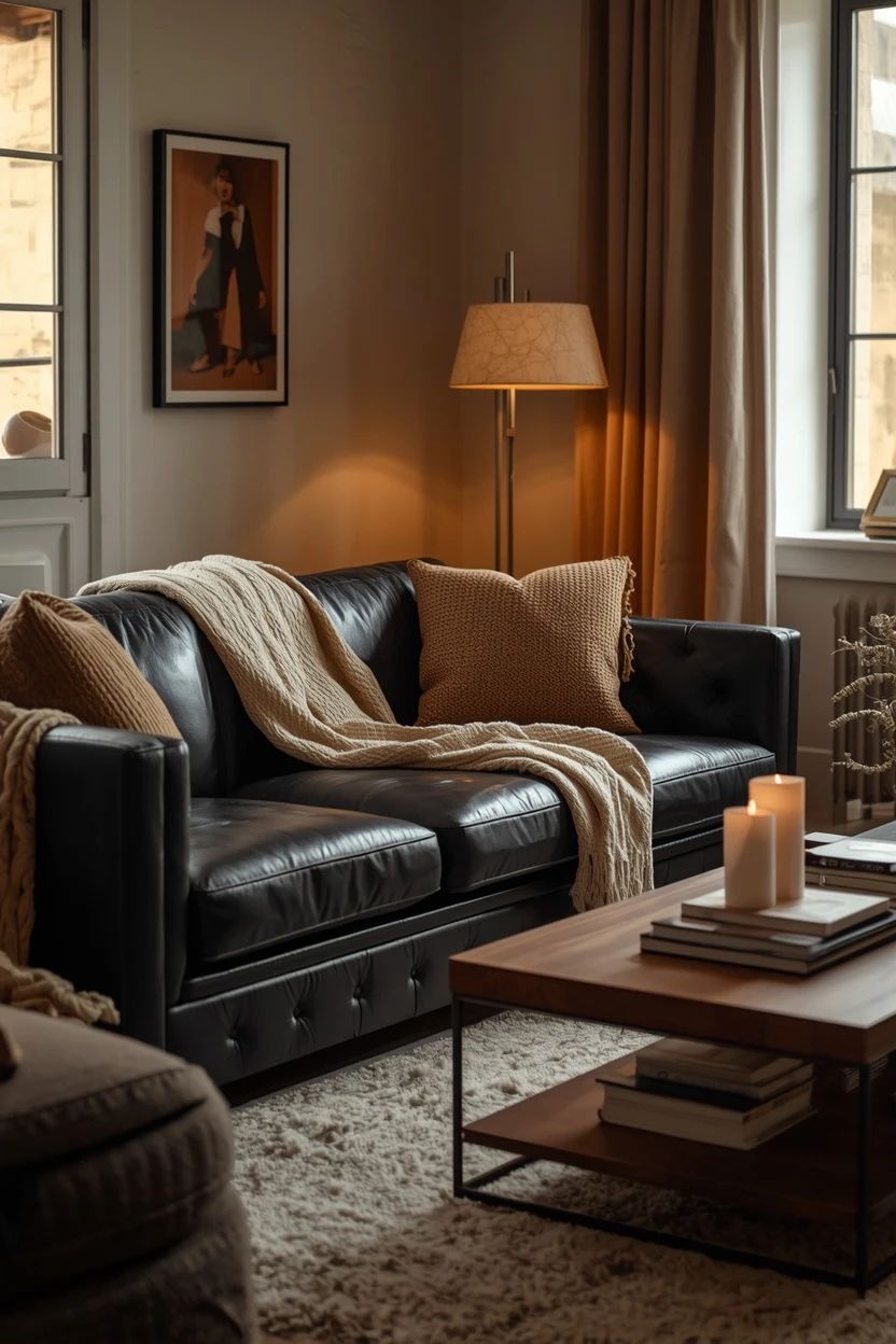 14 Black Leather Lounge Decorating Ideas That Look Sharp