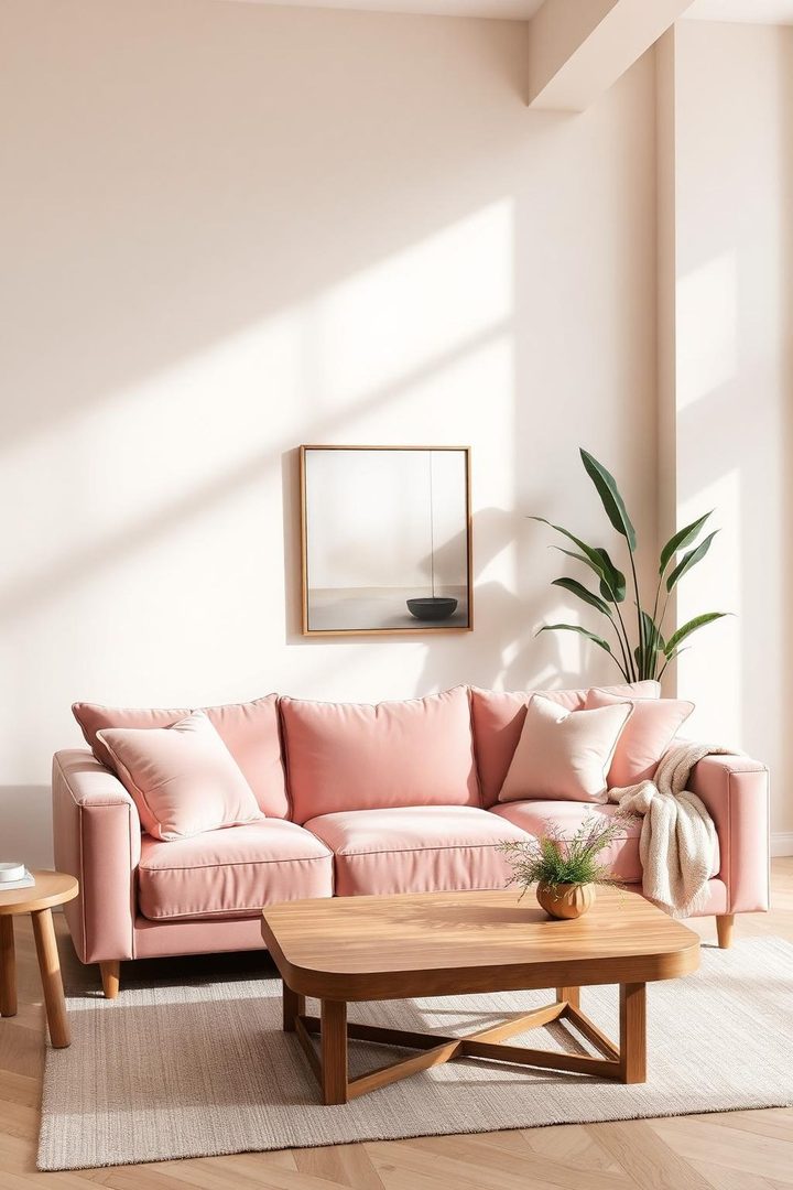 Pink cozy living room idea 1