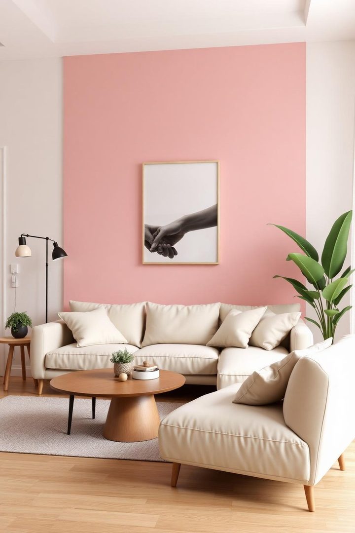 Pink cozy living room idea 2