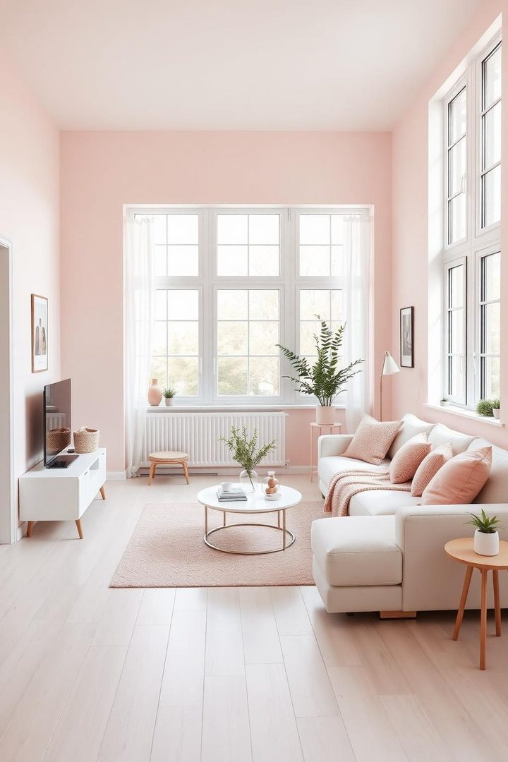 Pink cozy living room idea 10