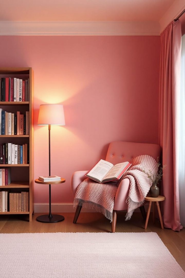 Pink cozy living room idea 11