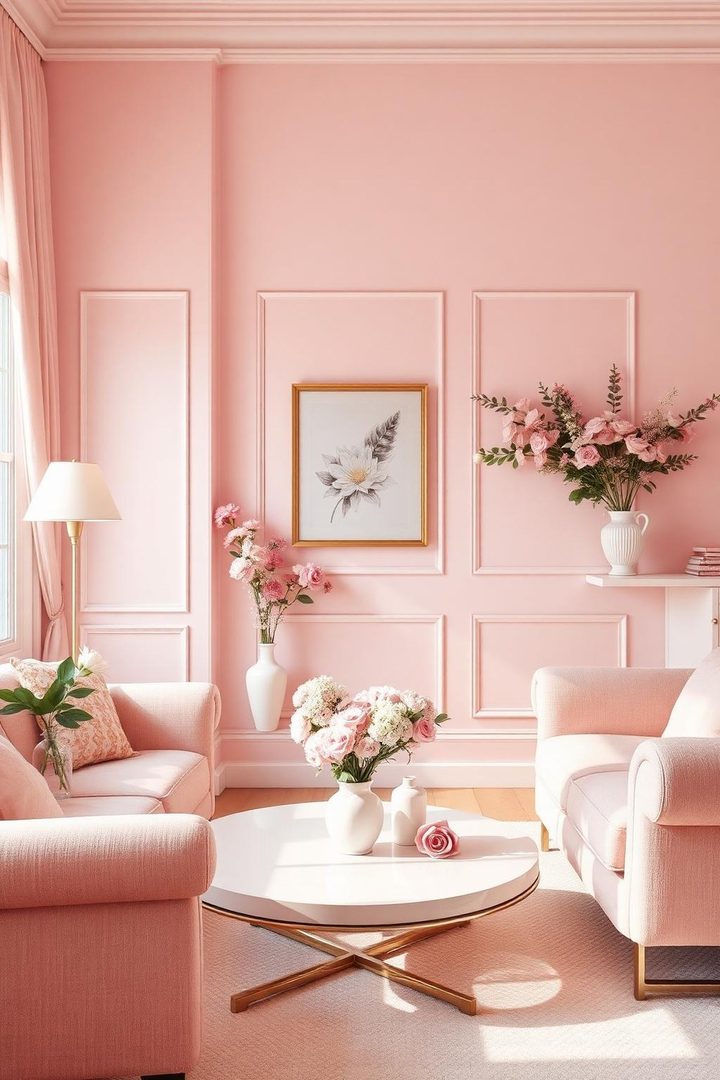 Pink cozy living room idea 12