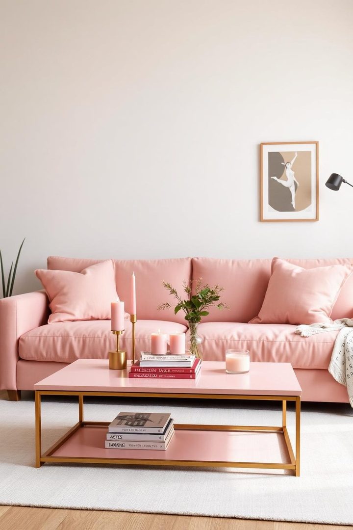 Pink cozy living room idea 14