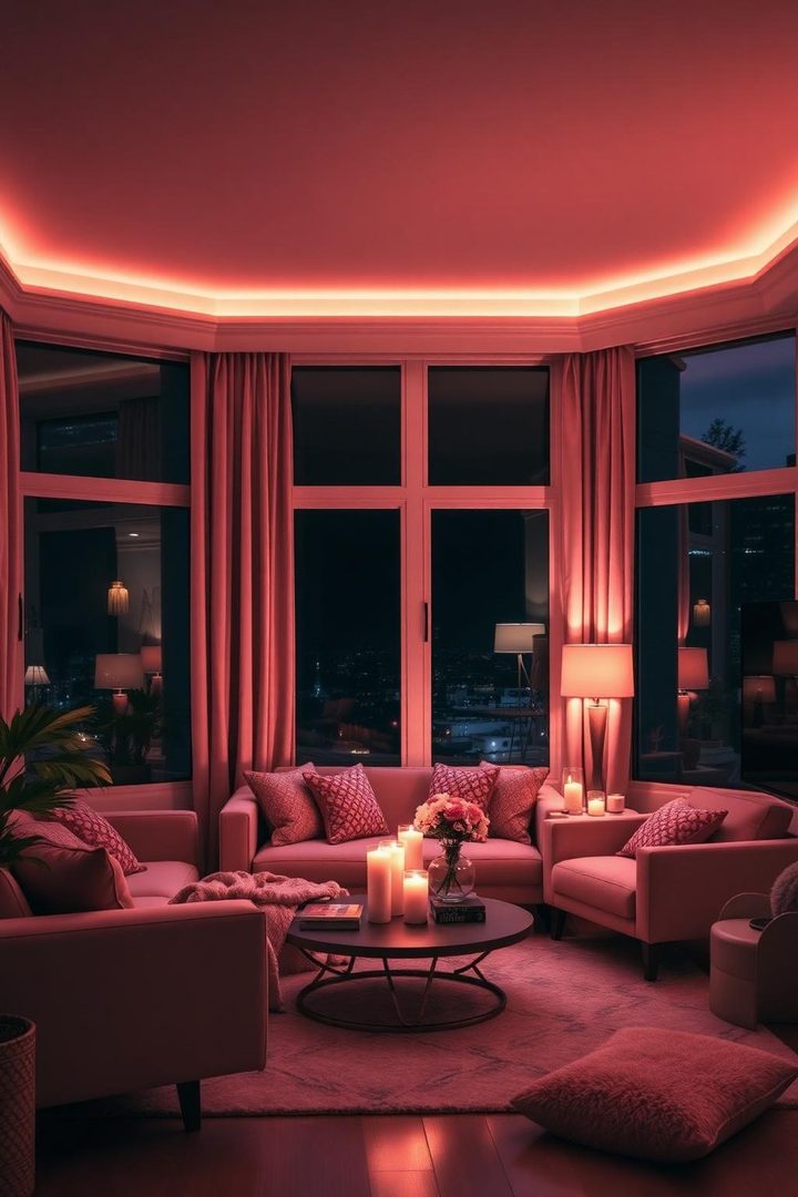 Pink cozy living room idea 18